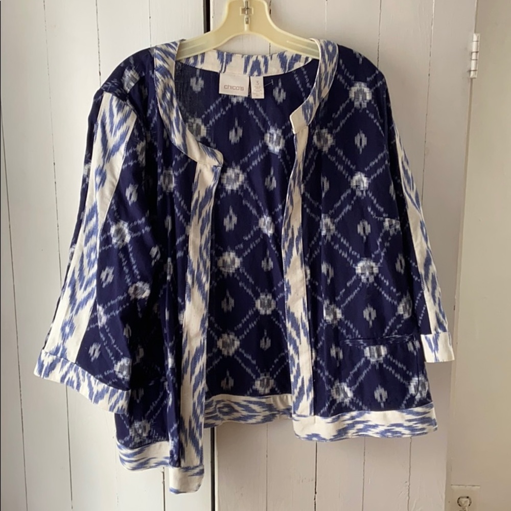 Chico’s cropped kimono jacket
